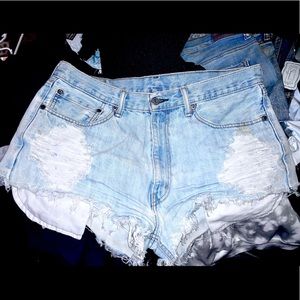 Levi Distressed Denim Shorts